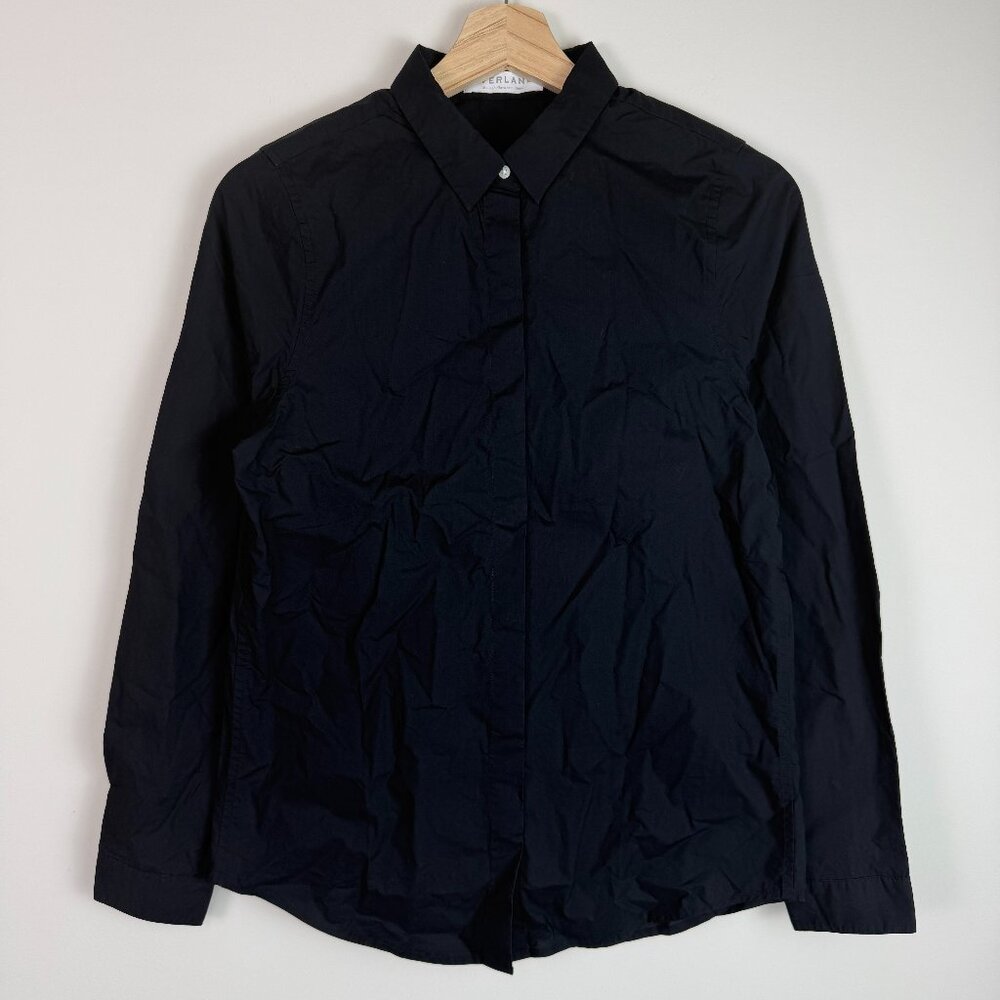 Everlane Button Down Long Sleeve 100% Cotton Blouse Black S